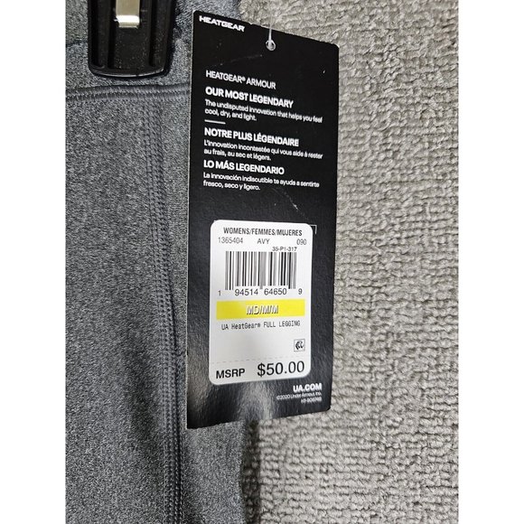 Under Armour Womens Mid Rise Full Length Leggings Gray M Compression - Picture 7 of 13